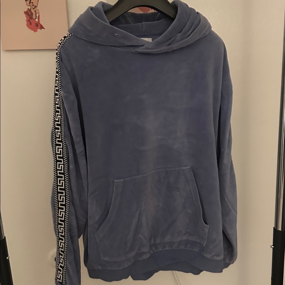 Suede blue hoodie